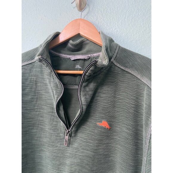 Tommy Bahama‎ Women's Plus Size Olive Green 1/4 pullover Zip Sweater Size 1x - Picture 3 of 8